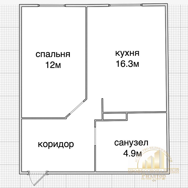 1-к квартира, 42 кв.м.